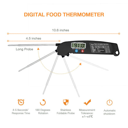 Digital Cooking Meat Thermometer Instant Read Food Steak Oven Smoker BBQ Grill Meat Thermometer Barbecue Accessories For Oven Grill BBQ Smoker Rotisserie Kitchen