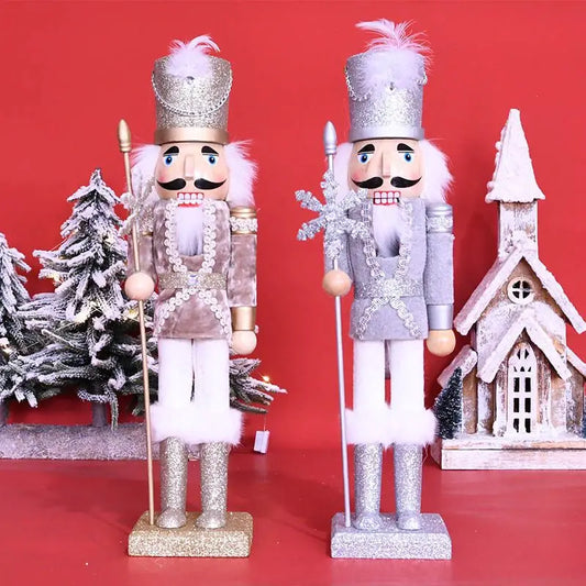 Xmas Crafts Nutcracker Nordic Christmas Decoration New Year Birthday Gifts Kids Ornaments Baubles Puppet Home Decor Accessories