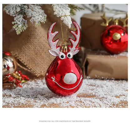 2PCS Christmas Balls Ornaments Bauble Pendant Elk Design Hanging Balls Party Props For Christmas Tree Decorations Navidad Natal