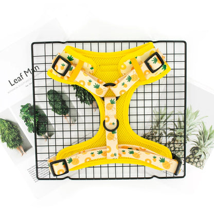 COLLARLOGO Adjustable No Pull Dog Harness Soft Mesh Padded Breathable Pet Puppy Vest Dog Harness Pineapple Print Design Durable