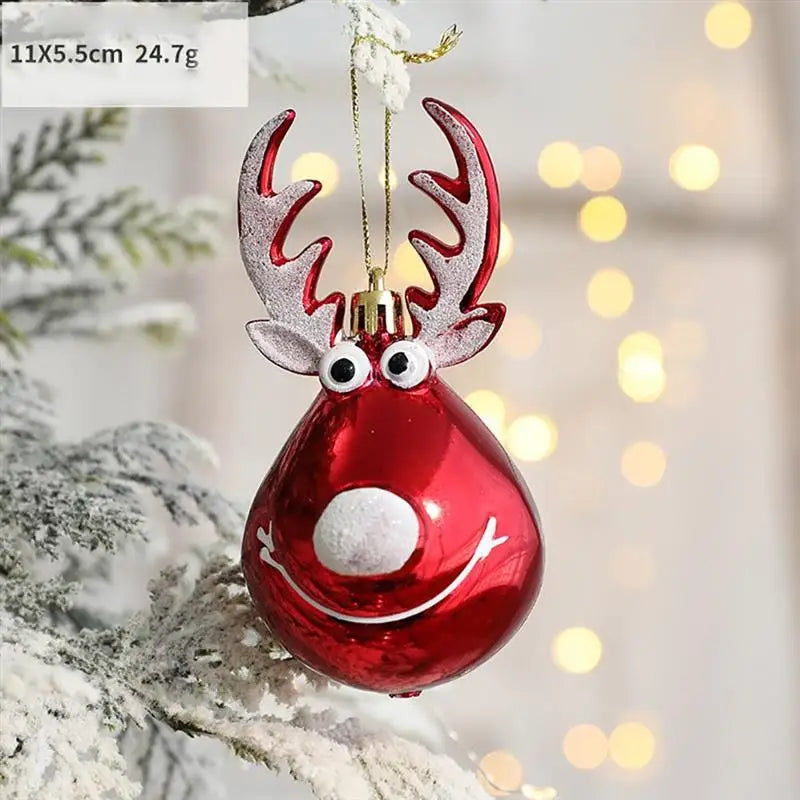 2PCS Christmas Balls Ornaments Bauble Pendant Elk Design Hanging Balls Party Props For Christmas Tree Decorations Navidad Natal