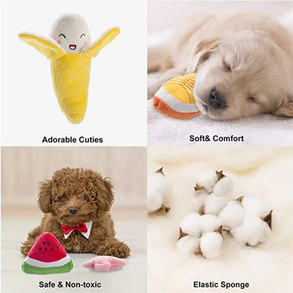 Puppy Dog Plush Squeaky Toys for Small Medium Dogs Bone Aggressive Chewers for Pet Cat Products Puppy Accessories