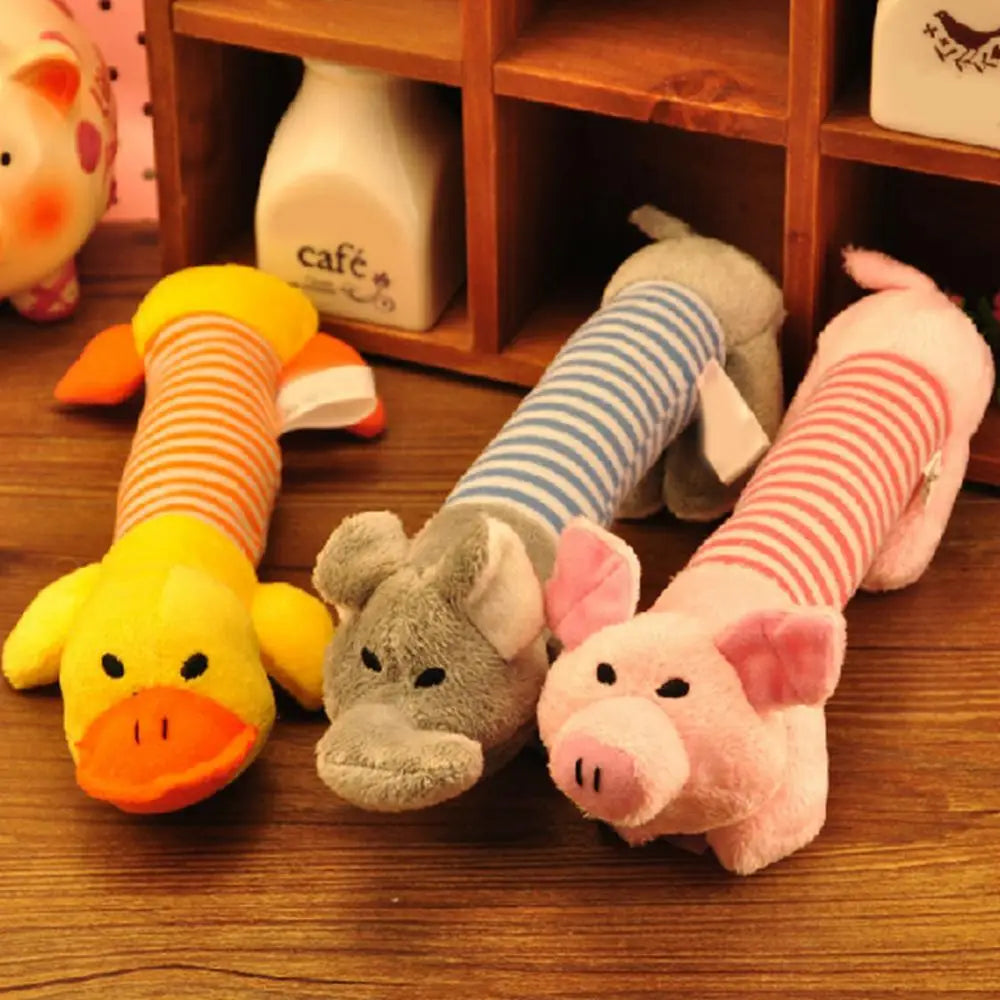 Elephant Pig Duck Squeaky Squeaker Plush Chew Bite Resistant Play Souud Toy for Pet Puppy Dog Pets Accessories Supplies