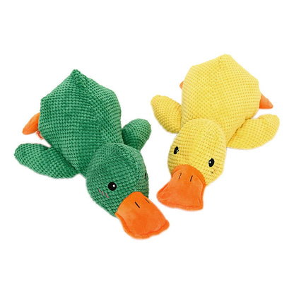 Calming Duck Toy For Aggressive Chewers Squeaky Stuffed Duck Dog Puppy Teething Chew Toys For Indoor Large/Medium/Small Breed