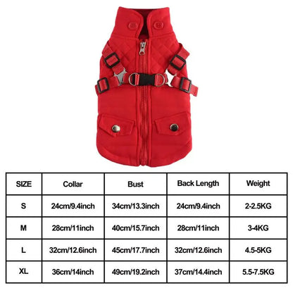 Dog Coat With Harness Waterproof Jackets With Harness And D Rings Zipper Dog Jacket Puppy Coat Small Dog Clothes Dog Coat With