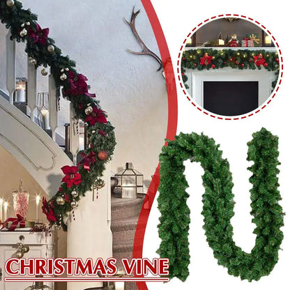 180cm Artificial Plant Christmas Garland With Lights Fir Pine Tree Branch Christmas Decoration Rattan Wreath Vine For Home Decor