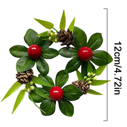 12cm Christmas Wreaths Door Christmas Tree Decor Hanging Wedding Flowers Wreaths Home Access Garland Crafts Artificial Plants