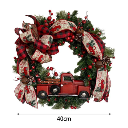 Christmas Artificial Floral Wreath Winter Wreath for Wall Holiday Wedding