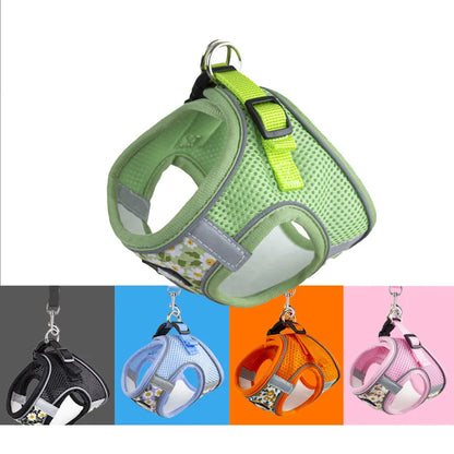 Pet Dog Harness No Pull Breathable Reflective Dog Harness and Leash Set Adjustable Pet Accessories Harness for Kittens Puppies