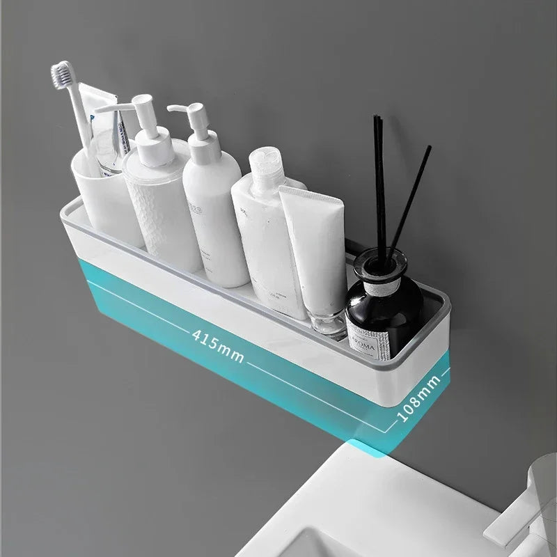 Punch-Free Wall-Mounted Bathroom Storage Rack