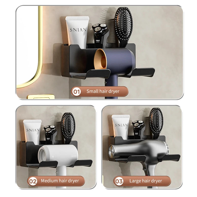 Wall-Mounted Hair Dryer Holder