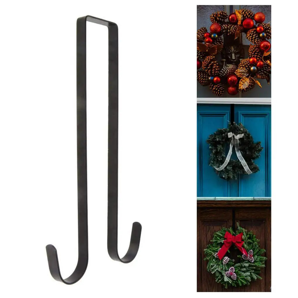 Double Wreath Hanger Over The Door Hanger Metal Hook for Christmas Wreath