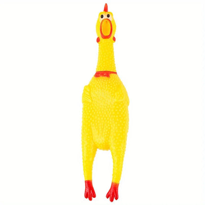 Screaming Chicken Sound Toy Cheap Yellow Rubber Squeaky Bite Chew Dog Toy Chicken