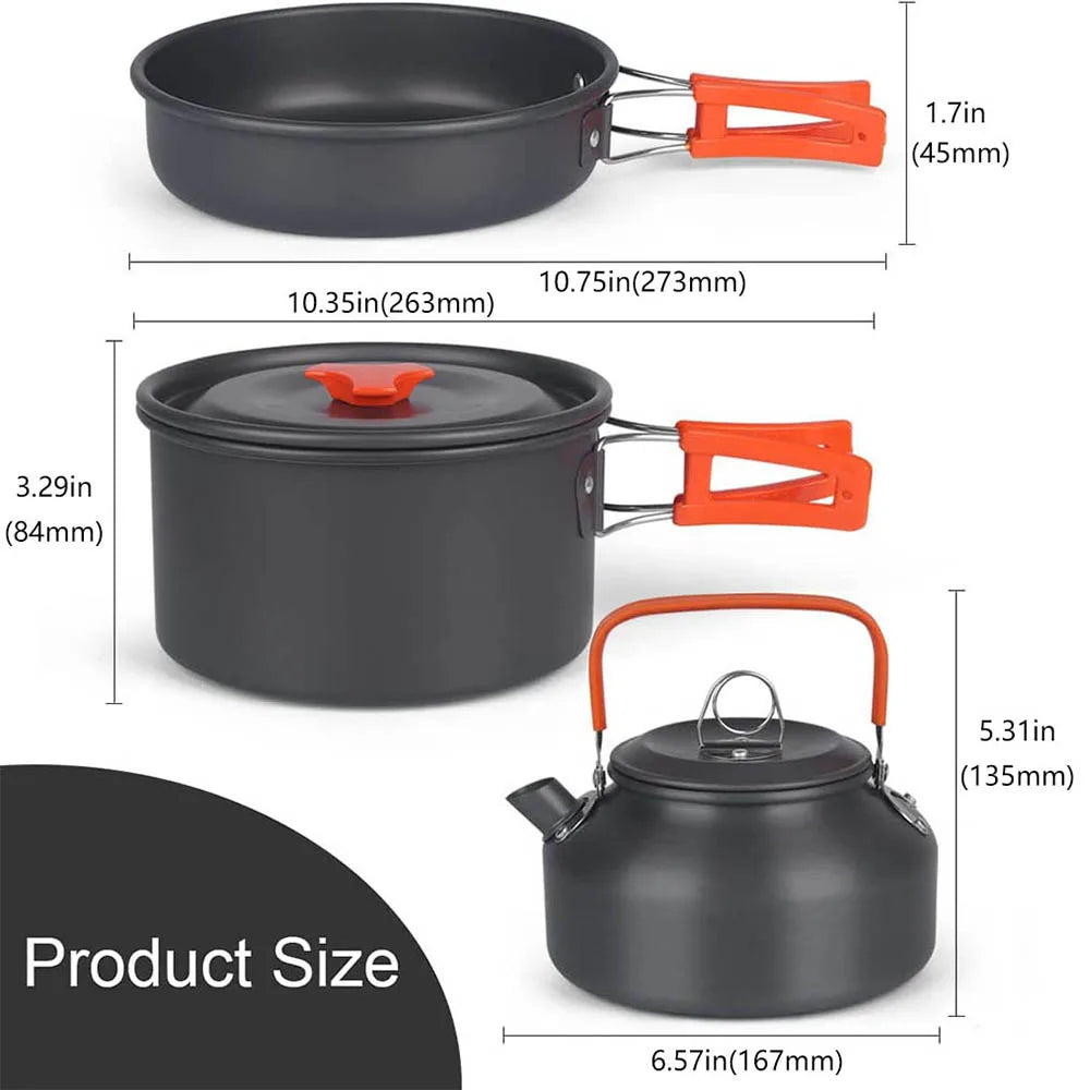 Lightweight Aluminum Camping Cookware Set