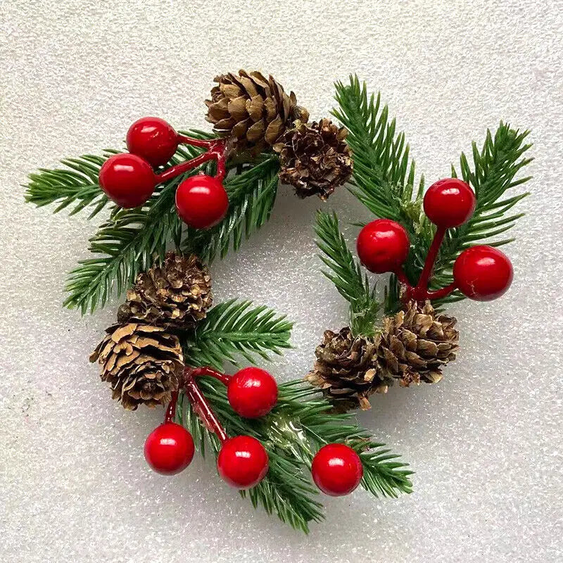 12cm Christmas Wreaths Door Christmas Tree Decor Hanging Wedding Flowers Wreaths Home Access Garland Crafts Artificial Plants