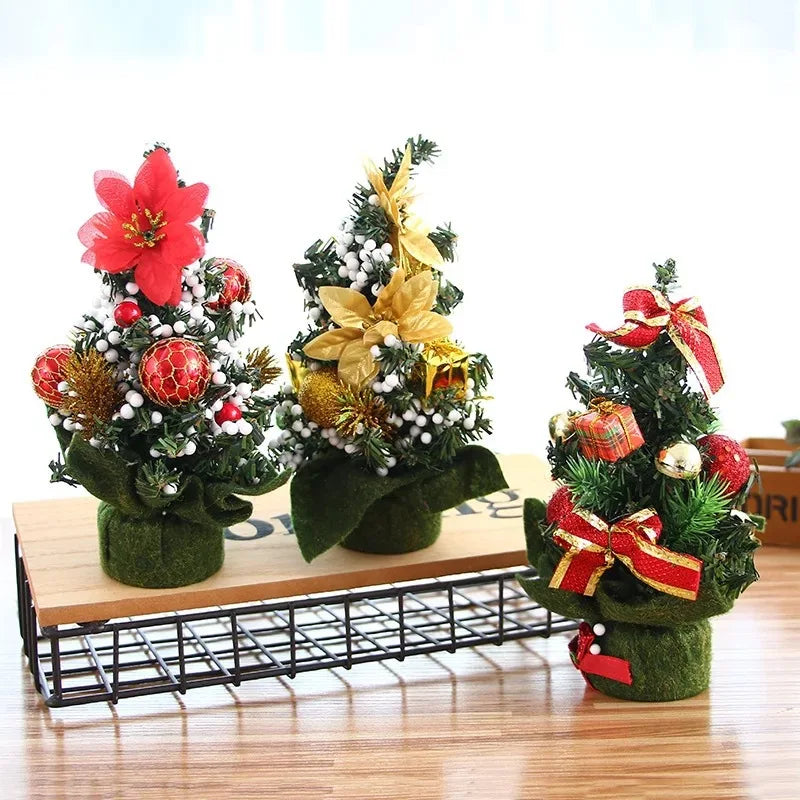 20cm Baubles Tree Mini Gift Christmas Decorative Tree Christmas Day Shopping Mall Decorative Desktop Ornaments Small Tree