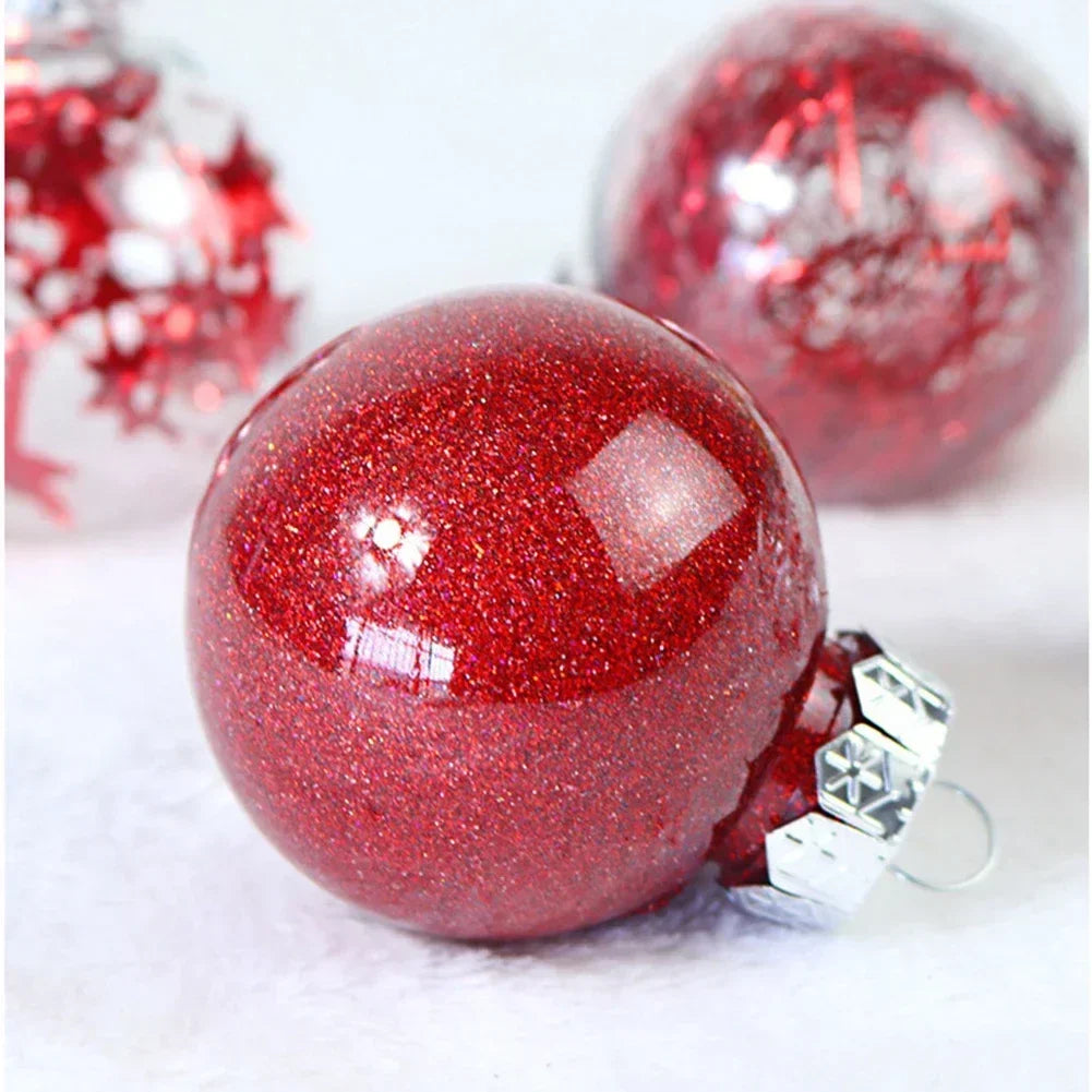 24 Pcs Christmas Ball Decorations 2023 Baubles Ornaments Xmas Tree Party For Home Party Hanging Pendant Decor Plastic 6cm