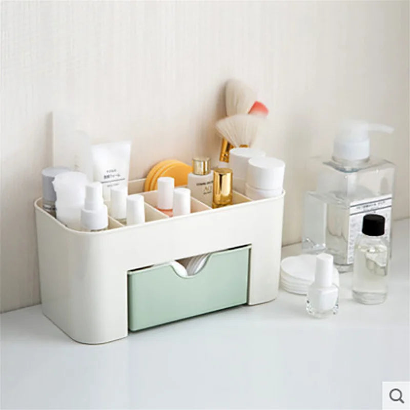 Nordic Desktop Drawer Cosmetic Storage Box Makeup Brush Organizer Box Jewelry Lipstick Mask Compartment Cosmetic Storage Case