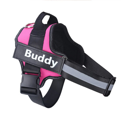 Customized Reflective Breathable Dog Harness Vest, Adjustable Pet Harness, ID Patch, No Pull, Outdoor