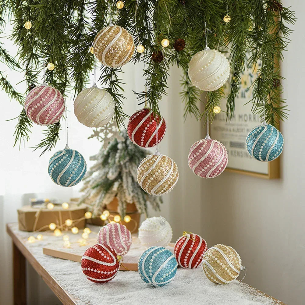 Versatile Design Christmas Decorations Christmas Ball Ornaments Bauble Ball Convenient Lanyard Lightweight Design