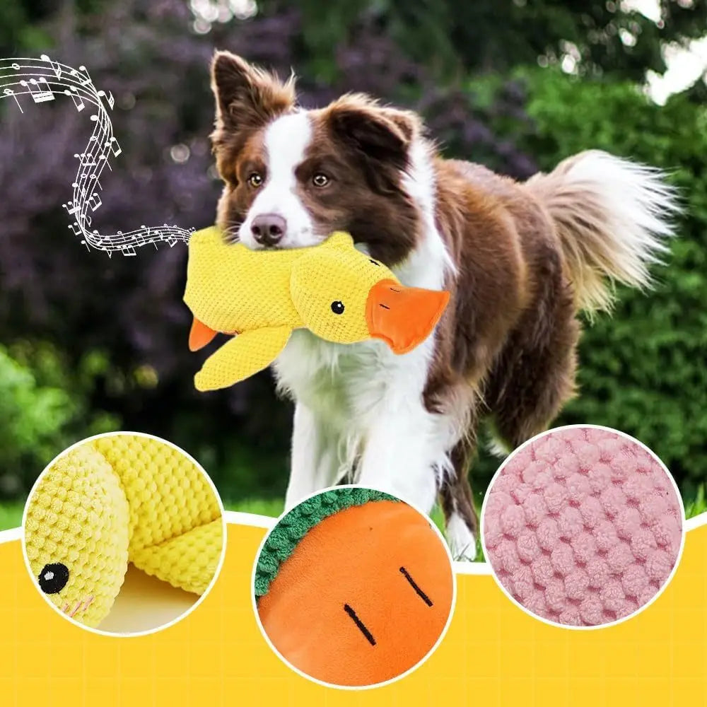 Calming Duck Toy For Aggressive Chewers Squeaky Stuffed Duck Dog Puppy Teething Chew Toys For Indoor Large/Medium/Small Breed