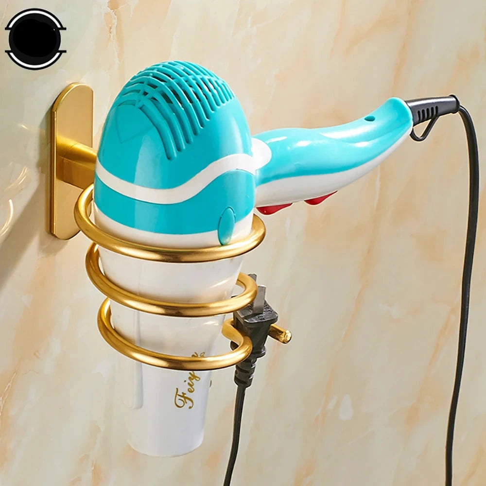 Wall-Mounted Hair Dryer Organizer Rack