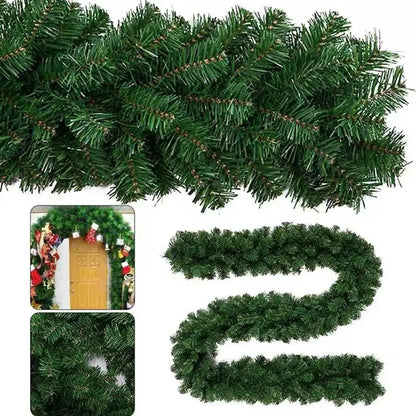 180cm Artificial Plant Christmas Garland With Lights Fir Pine Tree Branch Christmas Decoration Rattan Wreath Vine For Home Decor