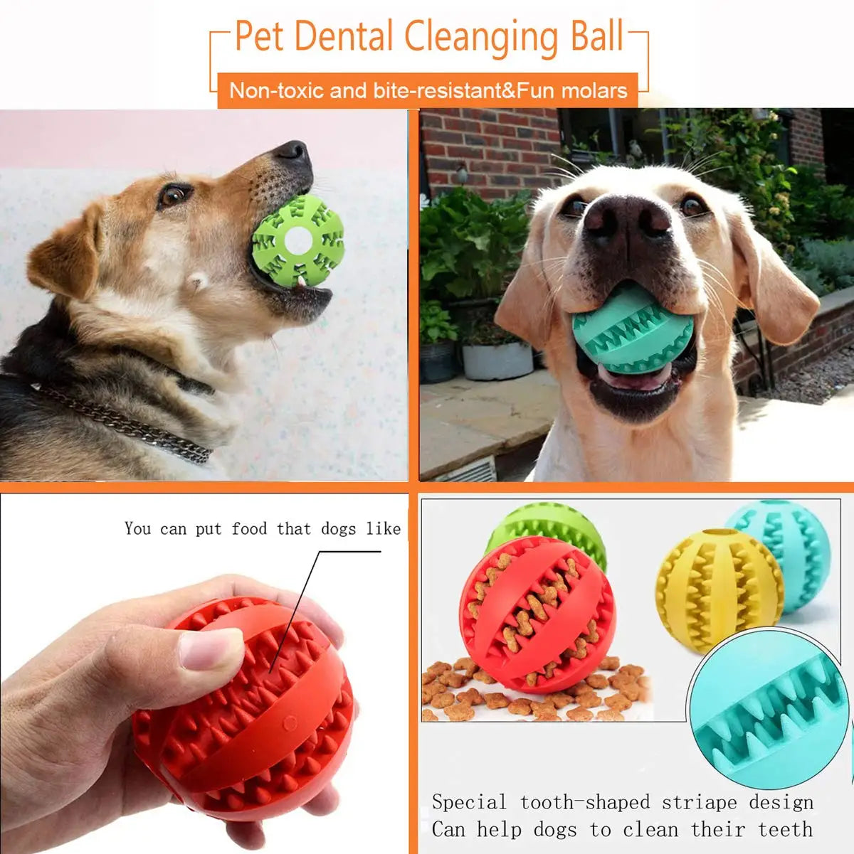 Dog Toy Rubber Ball Bite Resistant Training Dog Ball Pet Educational Toy  Watermelon Ball