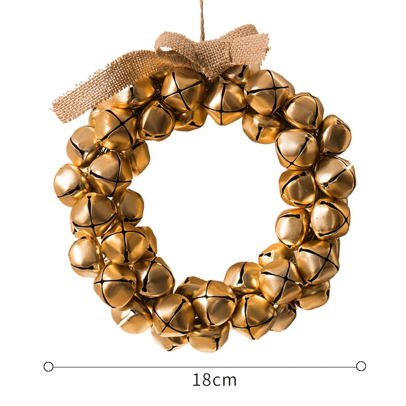 2023 Retro Metal Bells Garland Wind Chimes String Christmas Decoration Hanging Home Room Holiday Novelties Wreath Ornaments