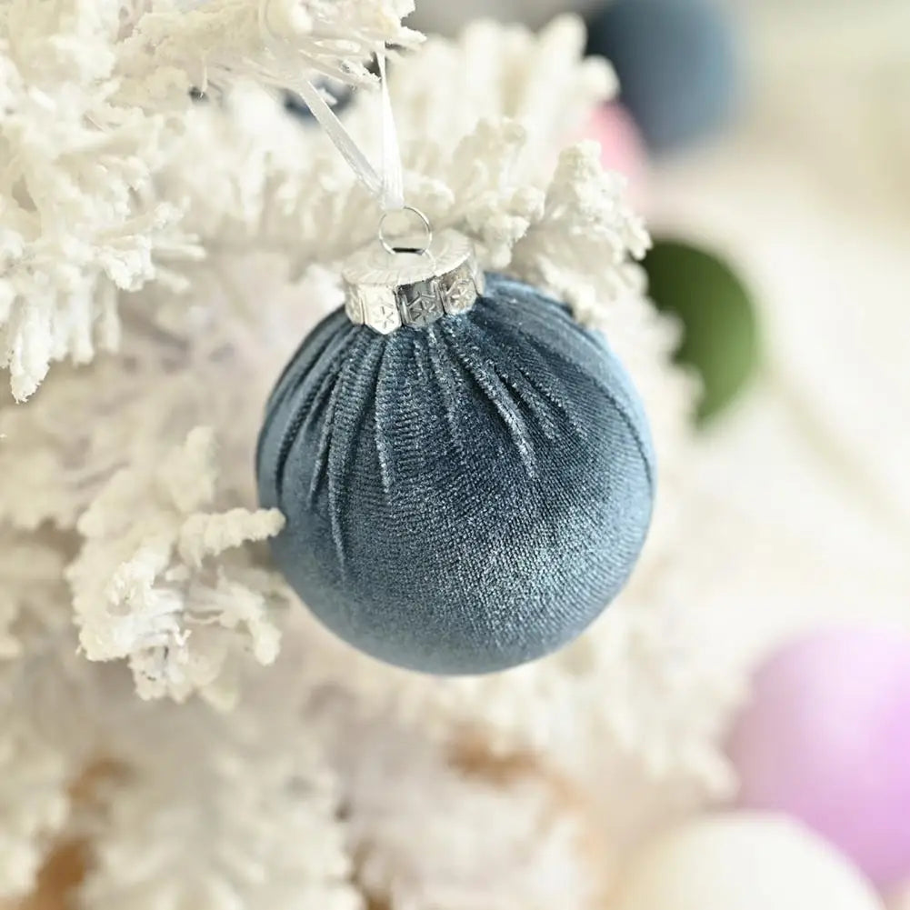 15 Pcs Velvet Christmas Balls Shatterproof Xmas Tree Hanging Ball Festive Home Party Baubles Christmas Wedding Home Decoration