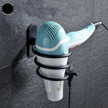 Wall-Mounted Hair Dryer Organizer Rack