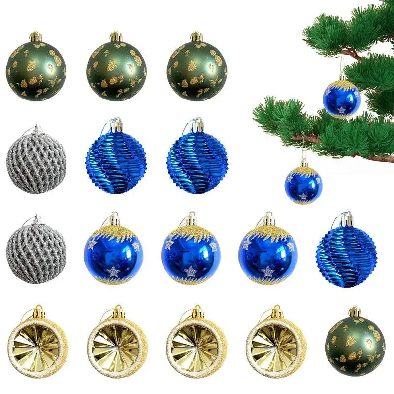 16pcs Christmas Baubles Christmas Tree Ornaments Balls Christmas Decorations Hanging Tree Hanging Indoor Home Decor