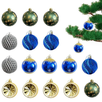 16pcs Christmas Baubles Christmas Tree Ornaments Balls Christmas Decorations Hanging Tree Hanging Indoor Home Decor