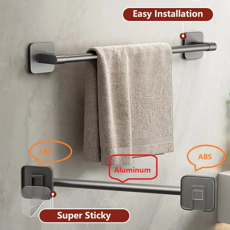 Wall-Mounted Non-Perforated Towel Rack