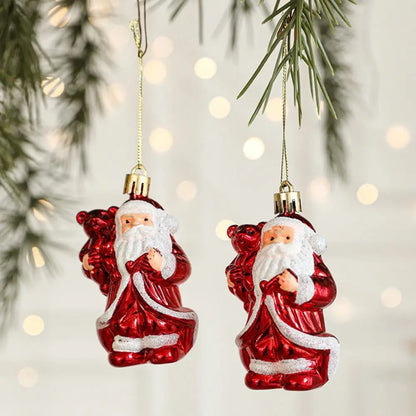 2PCS Red&white Christmas Hanging Decoration Plastic Santa Clause Xmas Ornament Ball Shopwindow Camera Owl Xmas Baubles