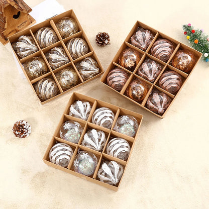 9PCS 8CM Christmas Ball Ornaments Xmas Tree Hanging Pendants Bauble Ornament For New Year Navidad 2025