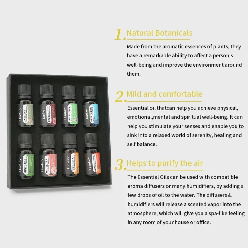 5PCS Aromatherapy plant essential oil water-soluble humidifier fireless aromatherapy refill liquid aromatherapy machine set