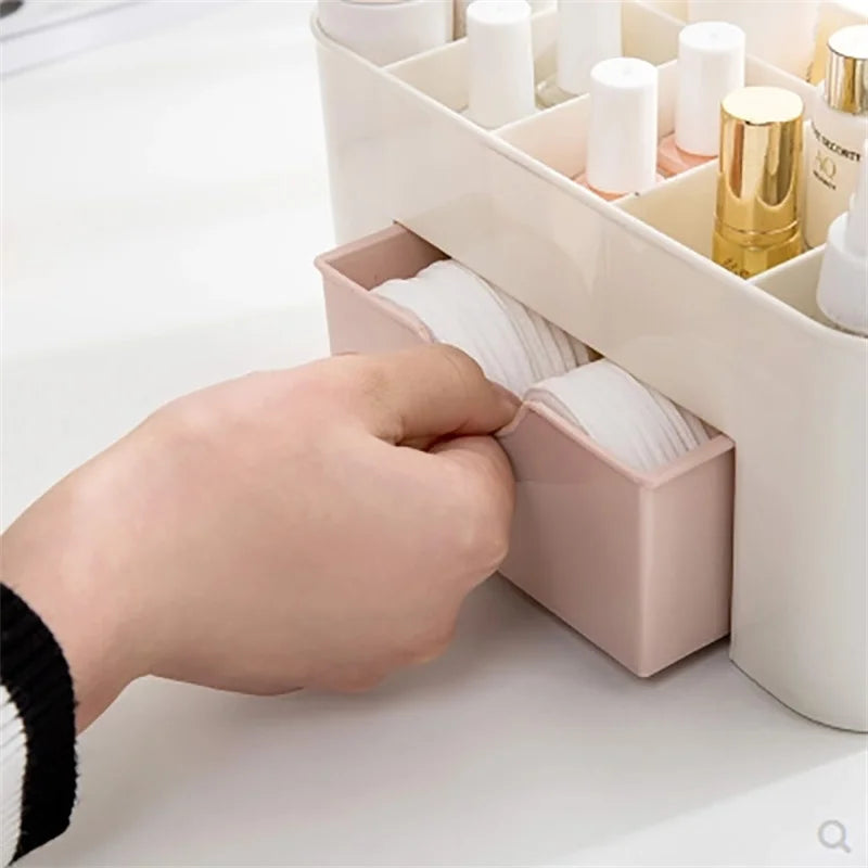 Nordic Desktop Drawer Cosmetic Storage Box Makeup Brush Organizer Box Jewelry Lipstick Mask Compartment Cosmetic Storage Case