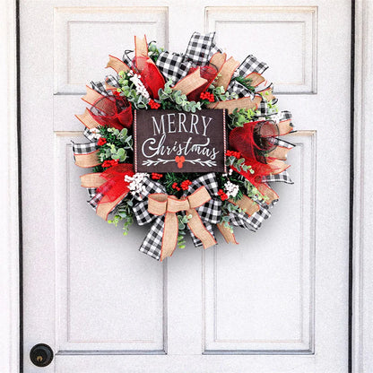 Christmas Door Wreath Artificial Garland Wreaths Xmas Hanging Pendants Ornament Window Wall Merry Christmas Decorations For Home