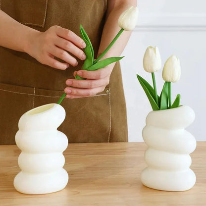 Nordic White Spiral Vase