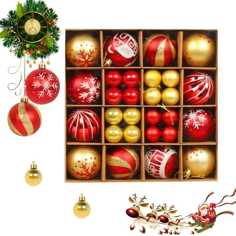 Christmas Ornaments Balls Shatterproof Hangings Tree Balls 44 PCS Christmas Tree Baubles Set Christmas Tree Ornaments For