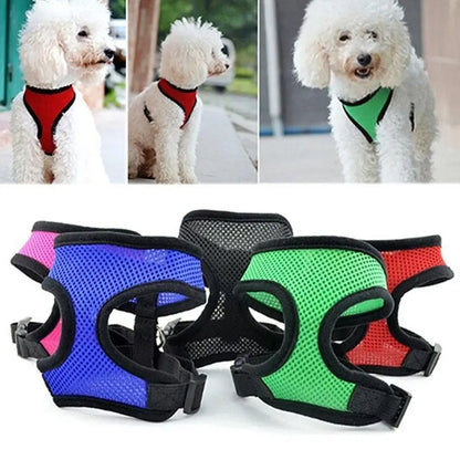 1PC Dog Harness Nylon Mesh Vest Dog Harness Vest Pet Chest Strap Pet Training Strap Lovely Adjustable Soft Breathable