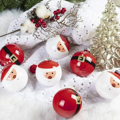 12pcs Christmas Tree Baubles Ball Xmas Bubbles Ball Creative Painted Christmas Pendant Balls Home Party Wedding Tree Decoration