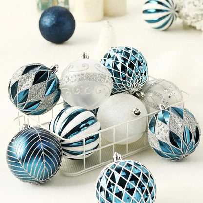 16Pcs 8cm Christmas Xmas Tree Ball Bauble Hanging Home Party Ornament Xmas Tree Decoration Balls Party Hanging Pendant Navidad