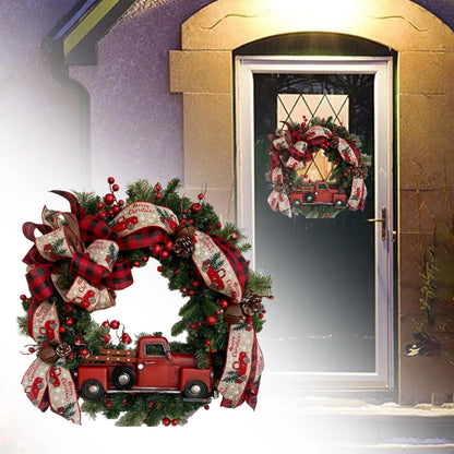 Christmas Artificial Floral Wreath Winter Wreath for Wall Holiday Wedding