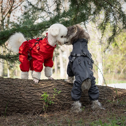 Dog Raincoat with Harness Waterproof Pet Jumpsuit for Small Medium Dogs Adjustable Reflective Puppy Rain Coat Chihuahua Rainwear