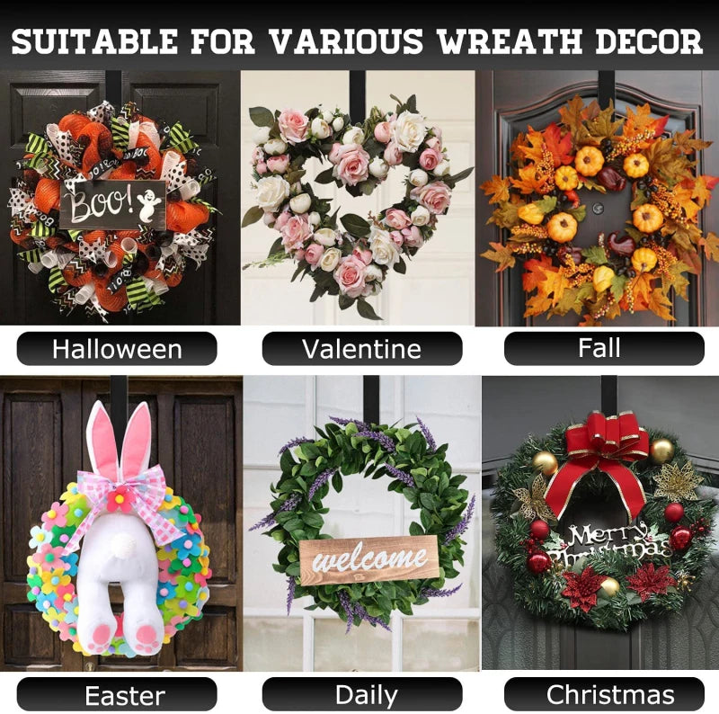 Floral Wreath Hanger Over The Door Large Wreath Metal Hook For Christmas Easter Wreath Front Door Hanger Xmas Party Supplies