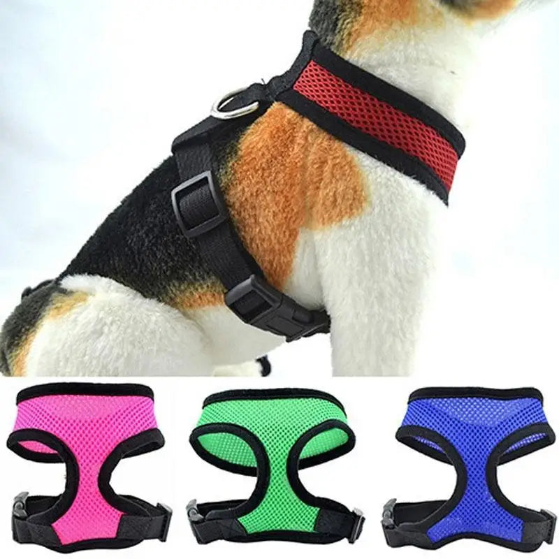 1PC Dog Harness Nylon Mesh Vest Dog Harness Vest Pet Chest Strap Pet Training Strap Lovely Adjustable Soft Breathable