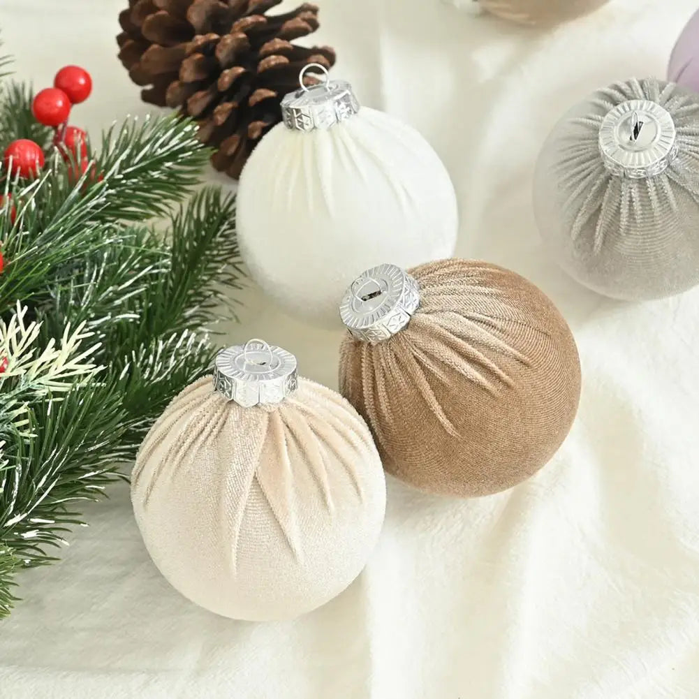 15 Pcs Velvet Christmas Balls Shatterproof Xmas Tree Hanging Ball Festive Home Party Baubles Christmas Wedding Home Decoration