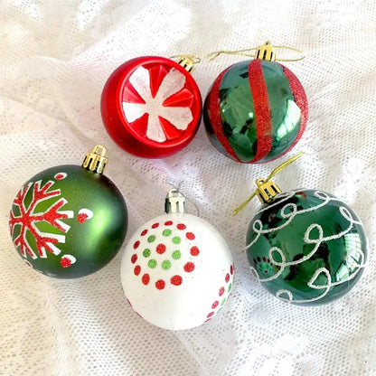 16pcs Christmas Baubles Christmas Tree Ornaments Balls Christmas Decorations Hanging Tree Hanging Indoor Home Decor